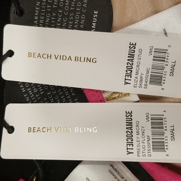 💕AMUSE SOCIETY💕 Bikini ~ Presley Stud Top + Eliza Stud Skimpy Bottom Small NWT - Picture 14 of 15